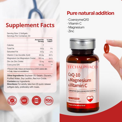 Tech-Alphaco CoQ10 & Magnesium & Vitamin C Softgels